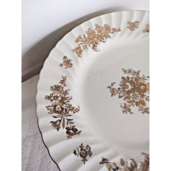 Minton Bone China 9 " Lunch Plates set of 7 Gold Gilded Marlow Pattern H-5017 - Picture 9 of 13